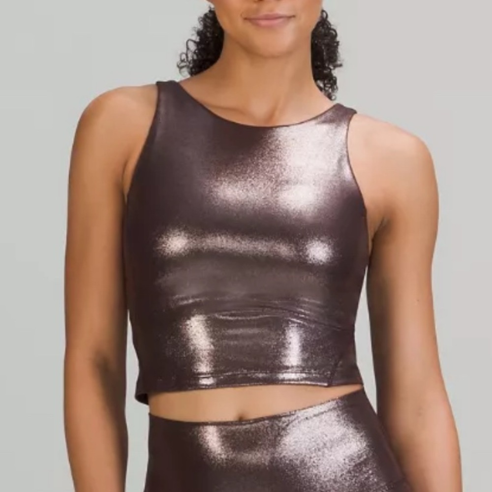 lululemon high neck align shine metallic Tank Top - Bronze